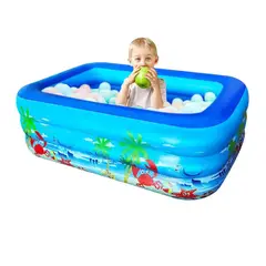 GENERICO - Piscina Inflable Rectangular Familiar 150 x 105 Cm Azul con diseño