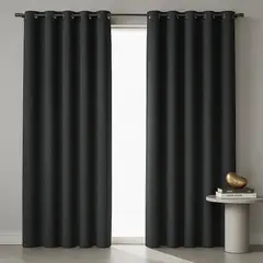 ARMONIA - Cortina Blackout 2 Paños Gris Oscuro Forro Blanco N°110