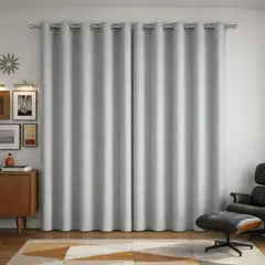 ARMONIA - Cortina Blackout Gris con Forro Negro 2 Paños N°106