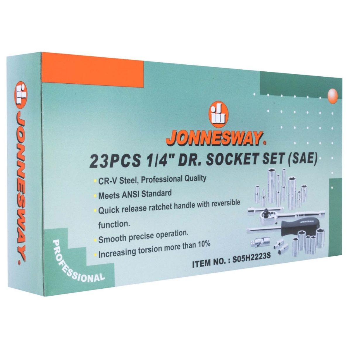 JONNESWAY - Juego de dados 1/4" pulgadas 23 s05h2223s