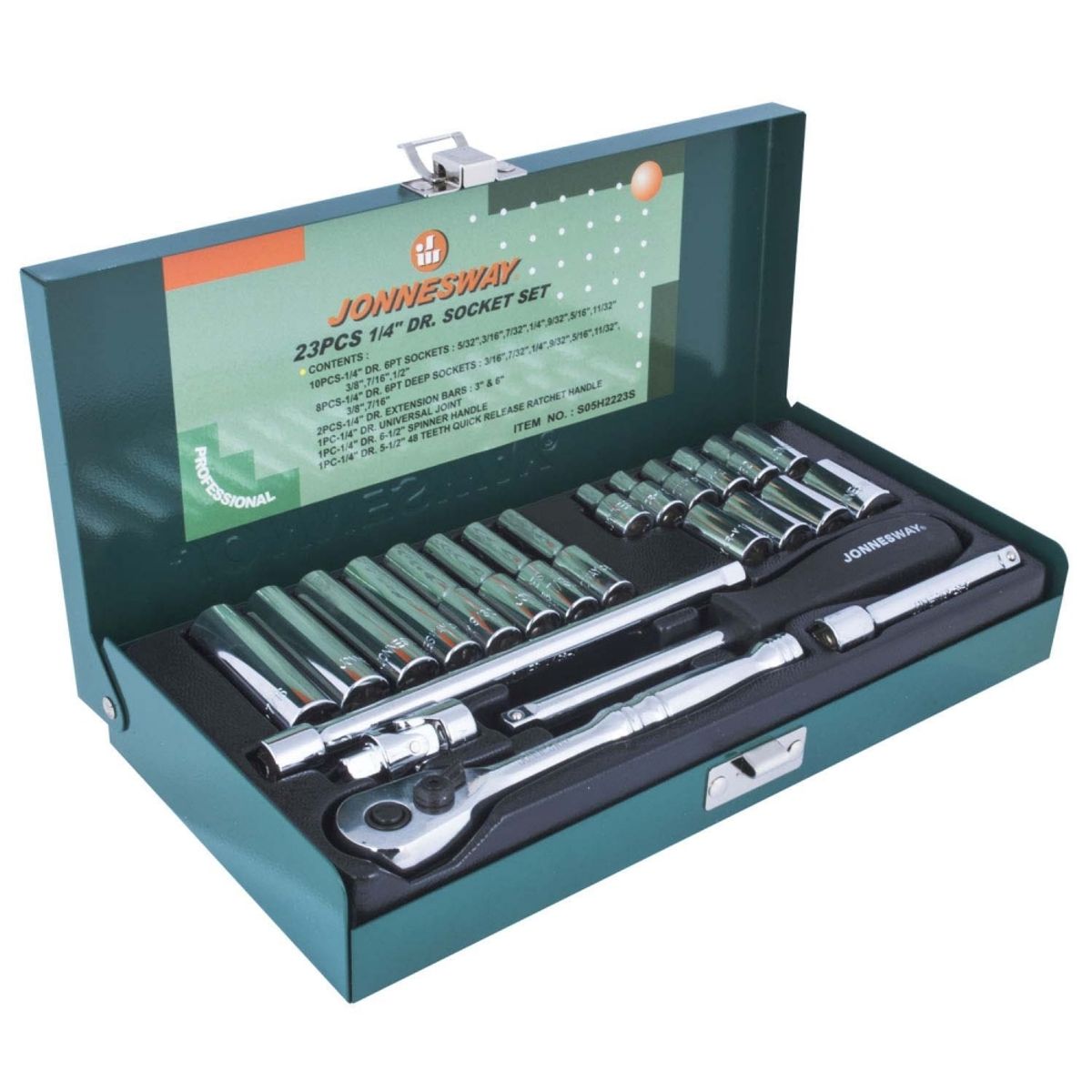 JONNESWAY - Juego de dados 1/4" pulgadas 23 s05h2223s