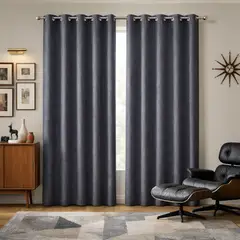 ARMONIA - Cortina Gris Oscuro Opaca Forro Negro 2 Paños N°102