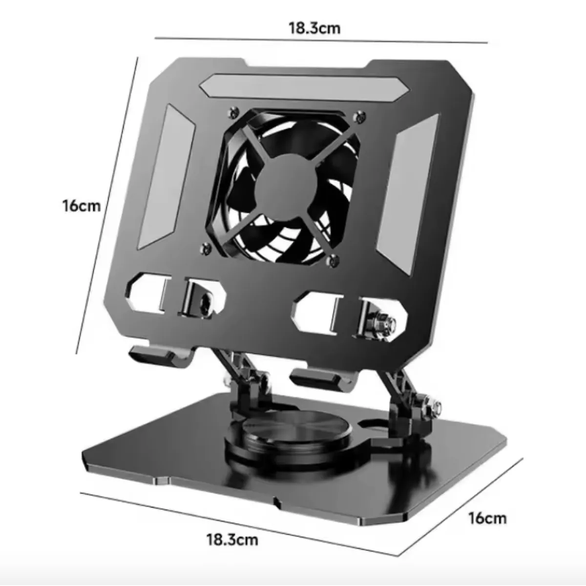 IRM - Soporte Negro Alzador Tablet Ipad Con Reducción De Calor Ventilador 4-16