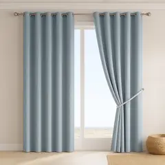 ARMONIA - Cortina Blackout Decorativa Gris Forro Blanco 2 Paños N°113