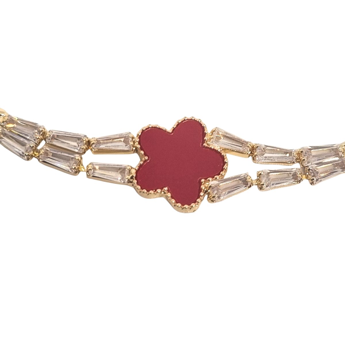 JOYAS LANDEROS - Pulsera Trébol Petalos Enchapada en oro de 18k 18cm