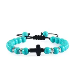 GENERICO - Pulsera cruz en cuentas