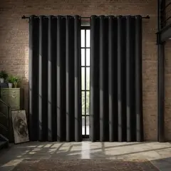 ARMONIA - Cortina Blackout Forro Blanco Gris Oscuro 2 Paños N°110