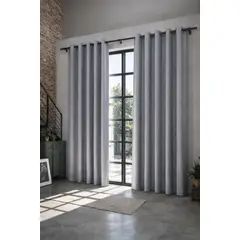 ARMONIA - Cortina Gris Opaca Forro Blanco 2 Paños N°108