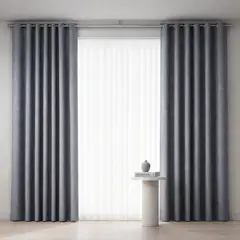 ARMONIA - Cortina Decorativa Gris Oscuro Blackout Forro Negro N°102