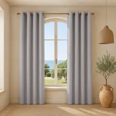 ARMONIA - Cortina Blackout 2 Paños Gris con Forro Negro N°106