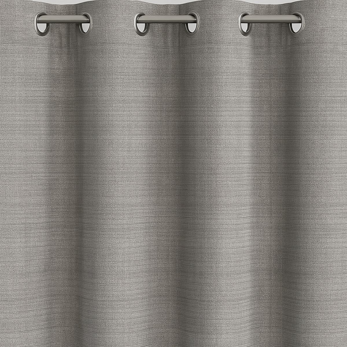 ARMONIA - Cortina Blackout Gris 2 Paños con Forro Negro Decorativa N°121