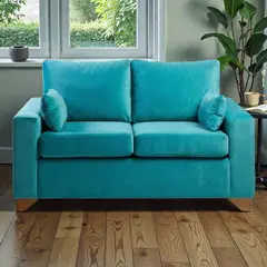 DISEÑOS VALESTRINI - SOFA STEFANNY EN FELPA TURQUESA