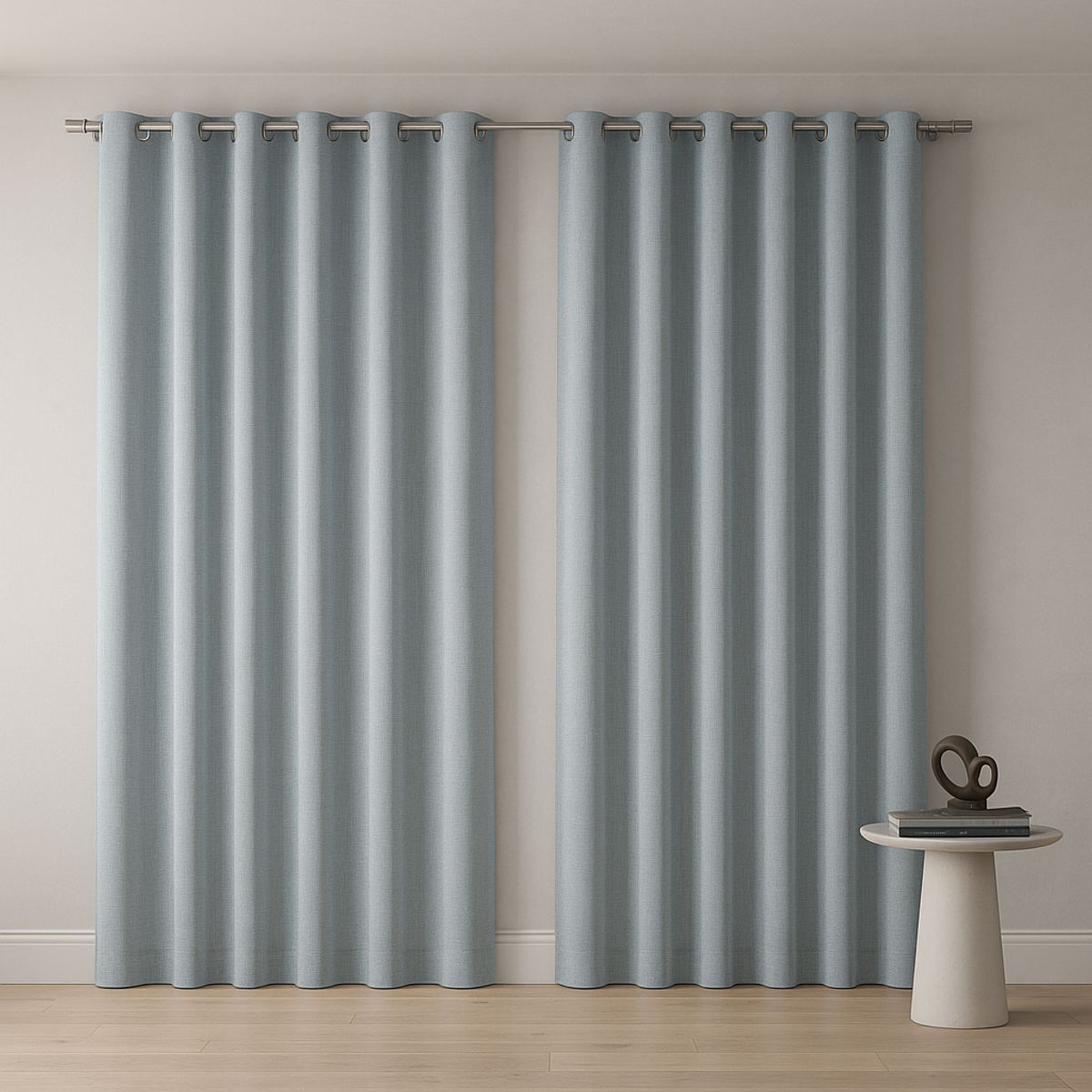 ARMONIA - Cortina Gris Forro Blanco Blackout 2 Paños Decorativa N°113