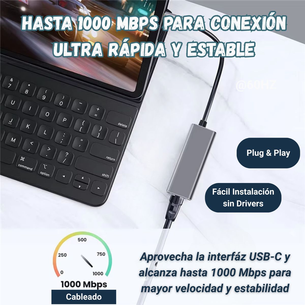 GENERICO - Adaptador Usb Ethernet Tarjeta De Red A Rj45 Usb Tipo C