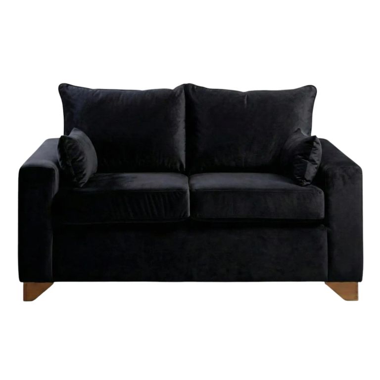 SOFA STEFANNY EN FELPA NEGRA Negro