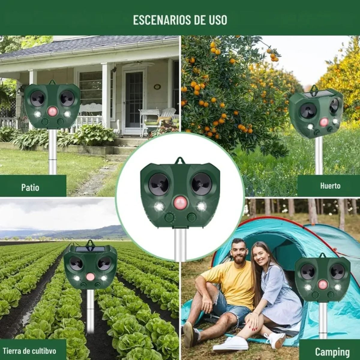 MOVI - Repelente Solar para Animales con Luz LED