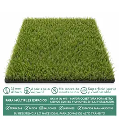 NOVAHUS - Pasto Sintético  Premier Turf 25 mm 2x5 Metros 10m2