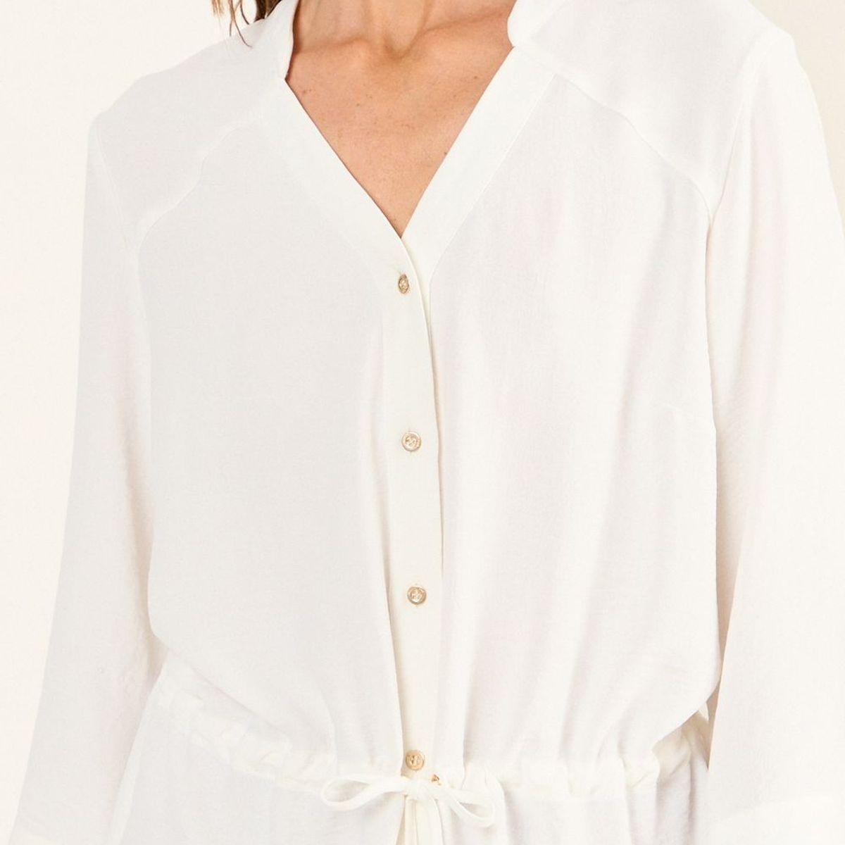 MA GRIFFE - Blusa Lazo Mujer Crudo Magriffe