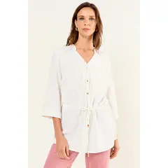 MA GRIFFE - Blusa Lazo Mujer Crudo Magriffe