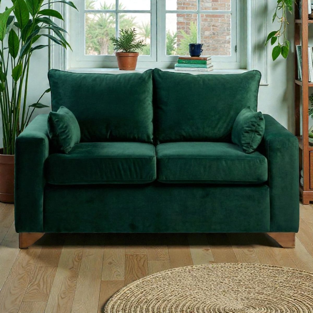 DISEÑOS VALESTRINI - SOFA STEFANNY EN FELPA VERDE