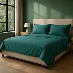 ARMONIA - Set de Sábanas Verde 15 Plaza 800 Hilos Algodón