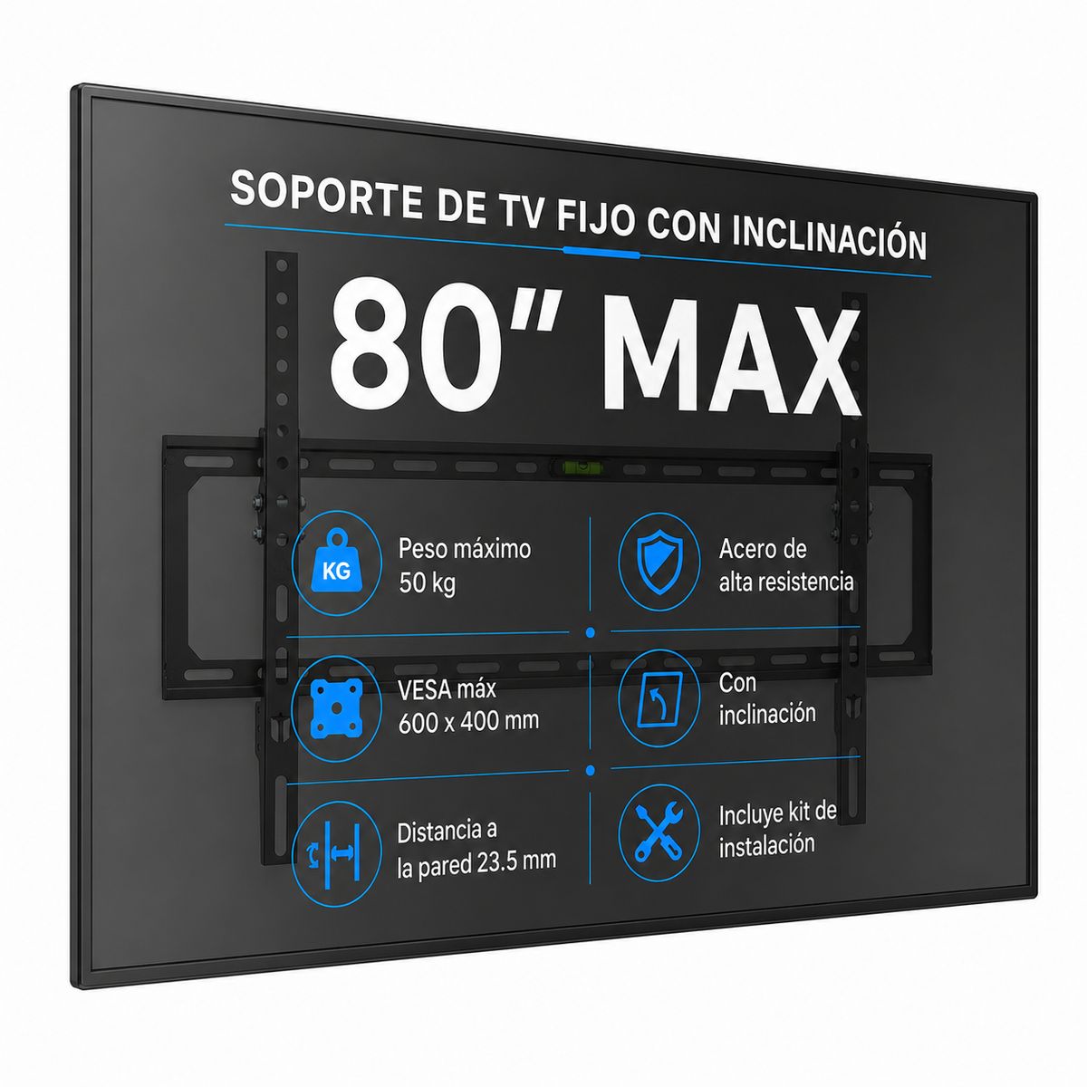 Digilife - Soporte de TV Fijo de 32 A 80 50 KG Max Acero Forjado BK50
