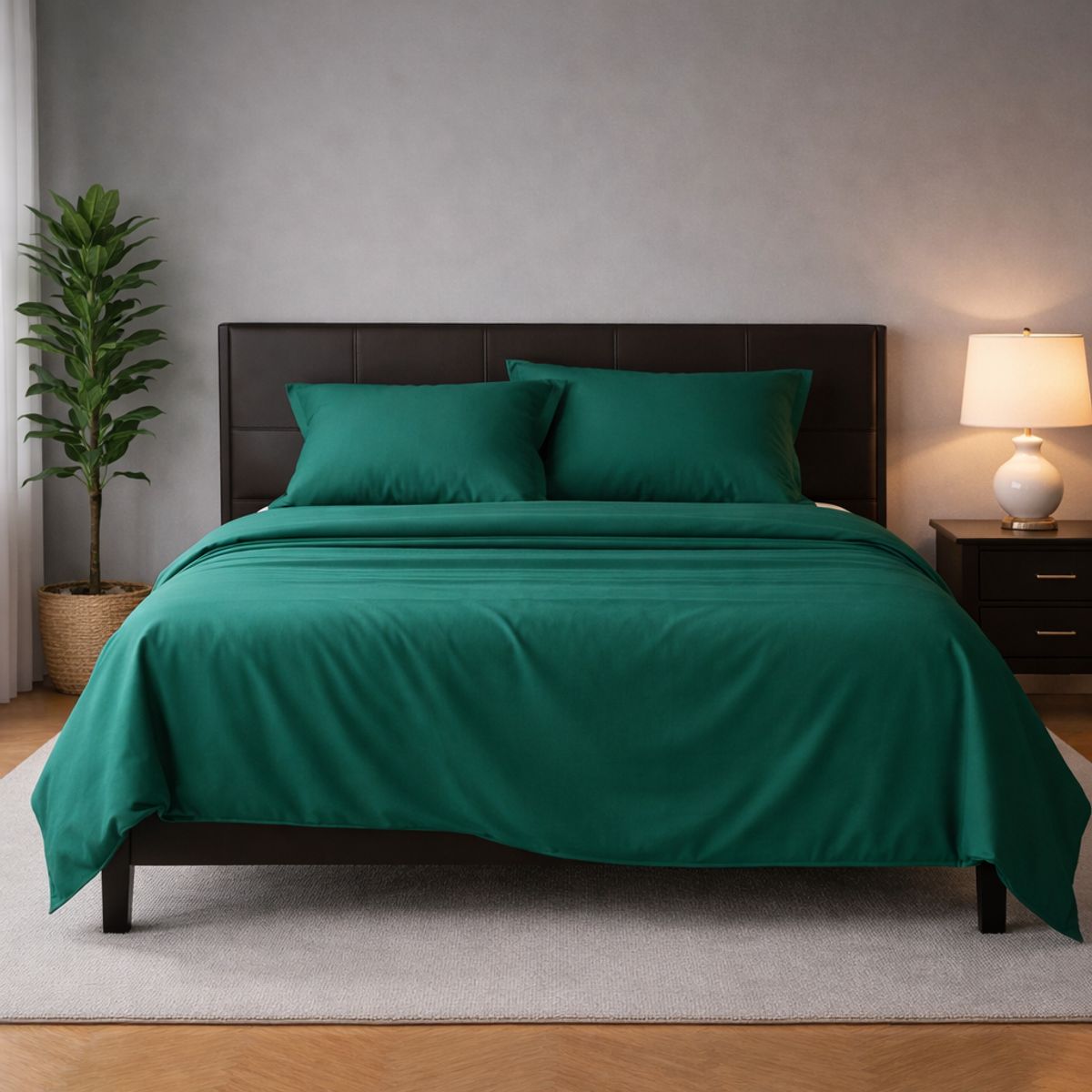 ARMONIA - Sábanas Elegantes Verde 800 Hilos 15 Plaza Algodón