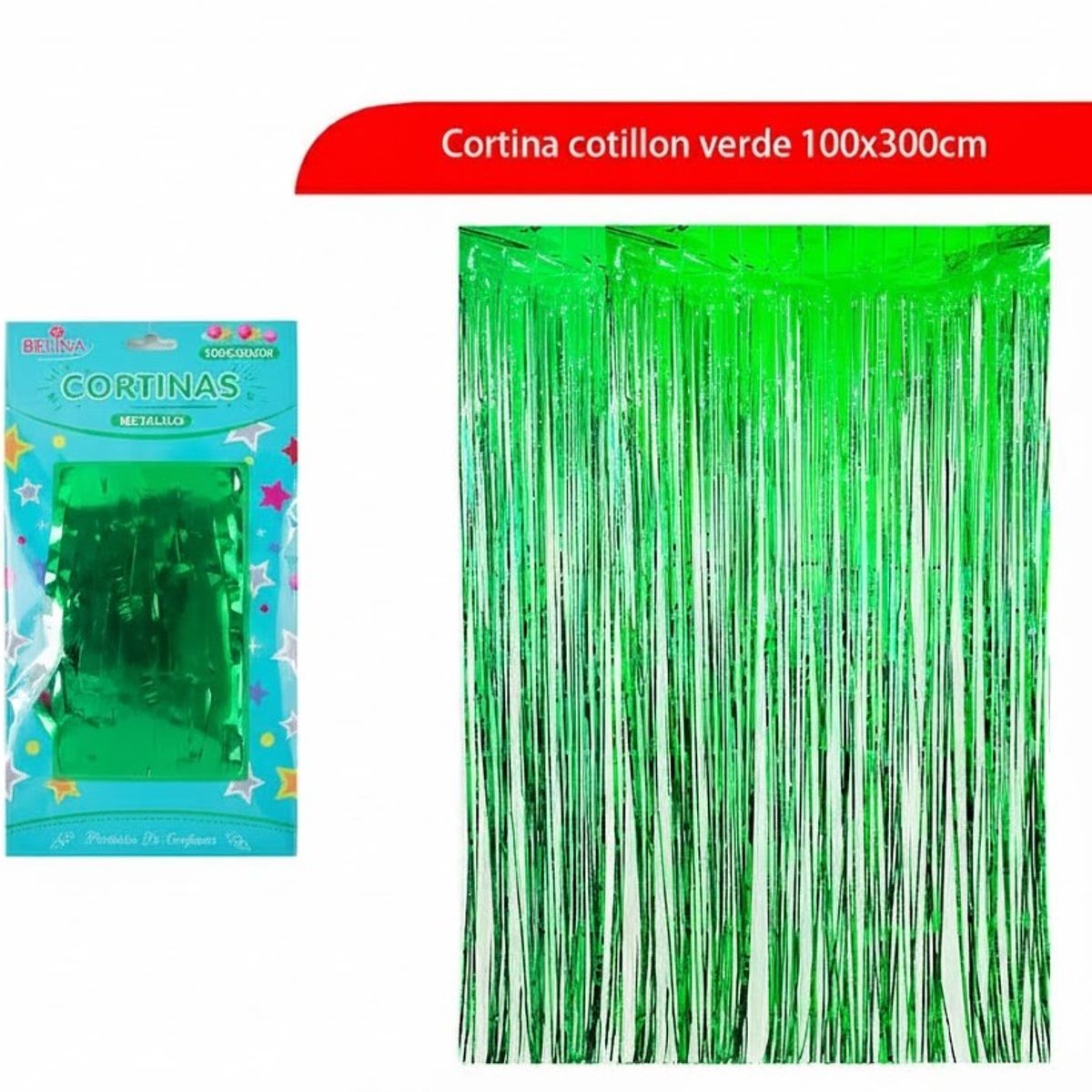 GENERICO - Cortina Cotillon Verde 100x300cm