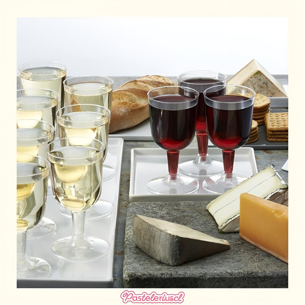 PASTELERIUSCL - 60 Copas De Vino Copa Acrilico Copa Plastico Copas  Fiesta Eventos Vino Cóctel 6oz/177ml Transparente