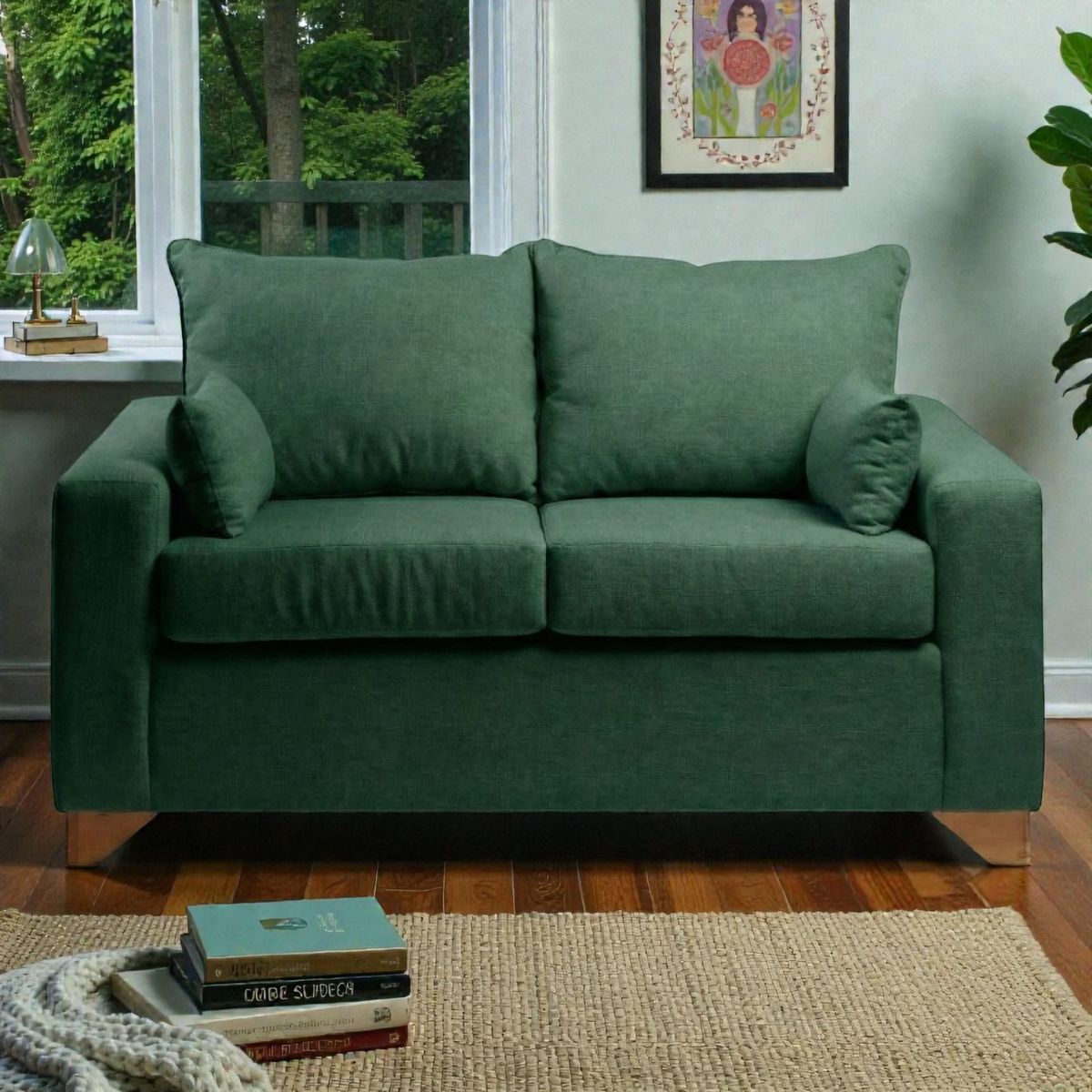 DISEÑOS VALESTRINI - SOFA STEFANNY EN LINO VERDE
