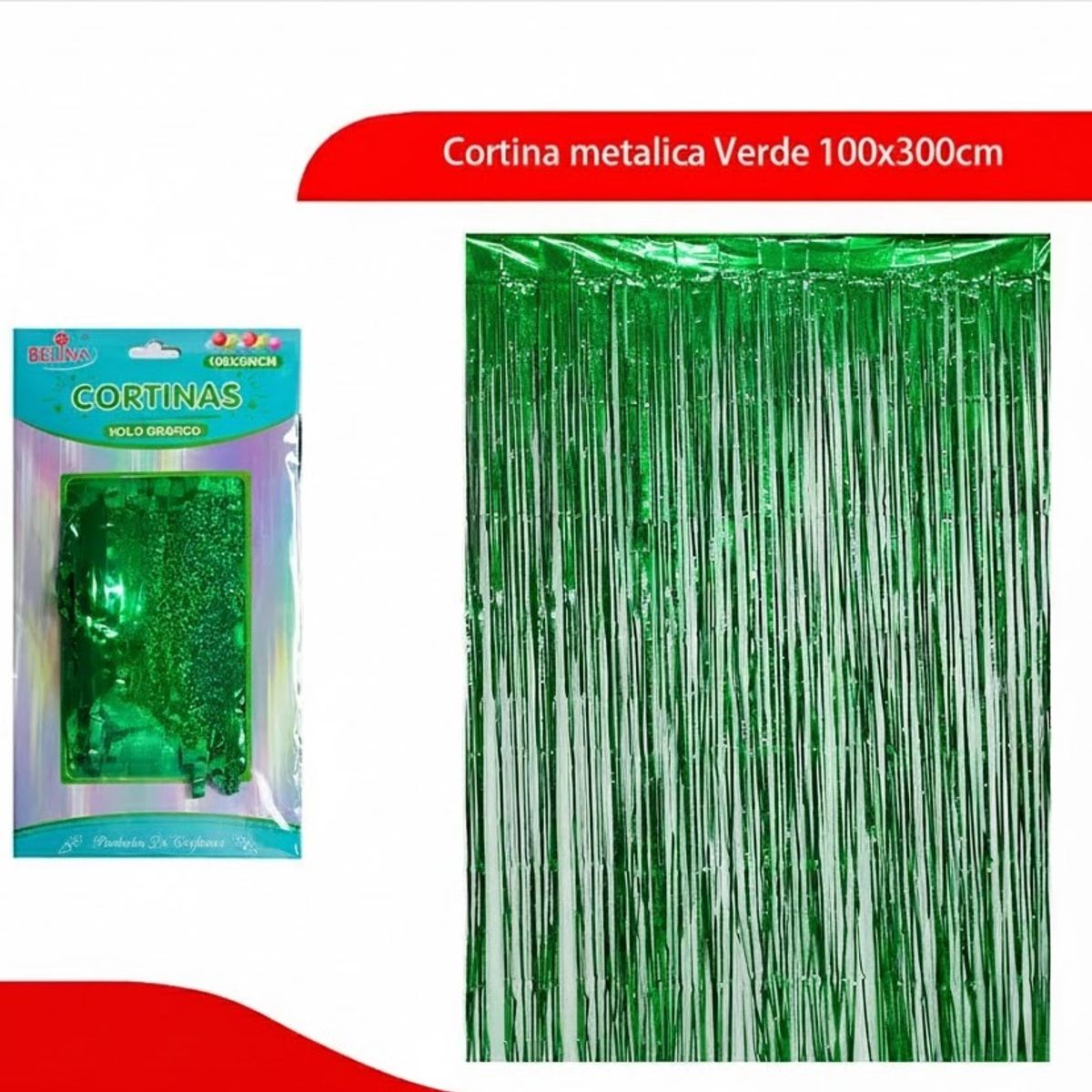 GENERICO - Cortina Metalica Verde 100x300cm