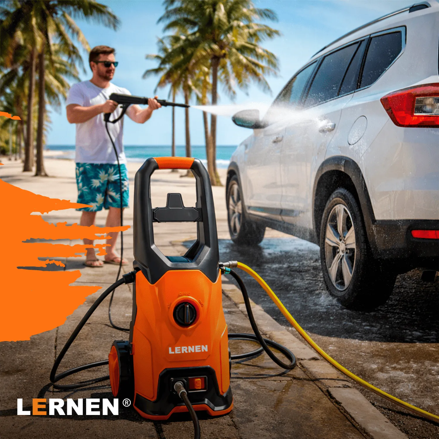 LERNEN Hidrolavadora 1600w con Espumador y Ruedas LERNEN - HIDRO