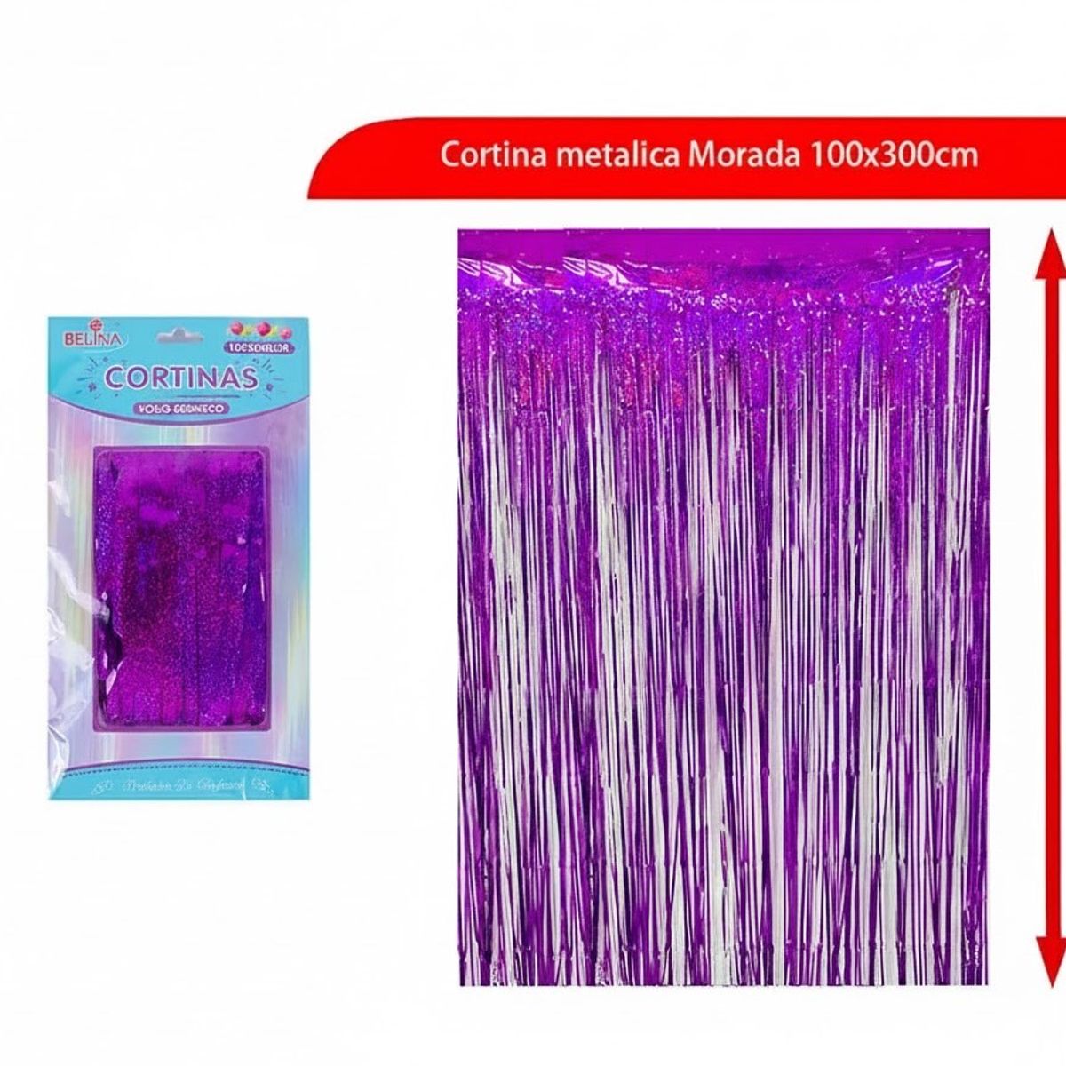 GENERICO - Cortina Metalica Morada 100x300cm