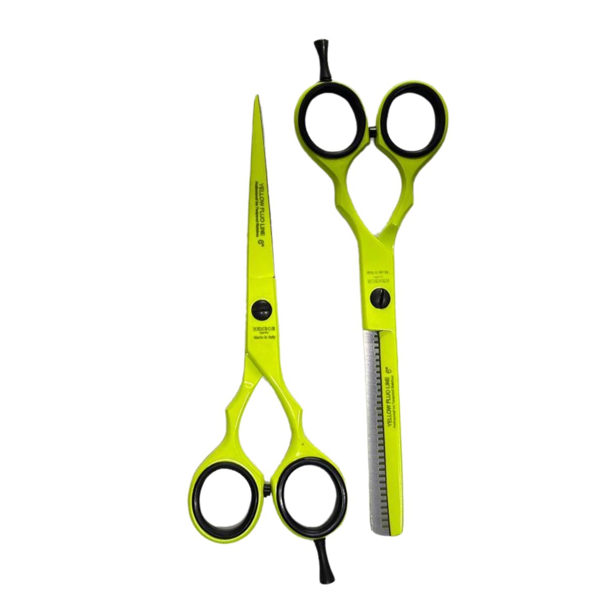 HENBOR - Kit Tijera Henbor Italana Microdentada Y Esculpidora Neon 6