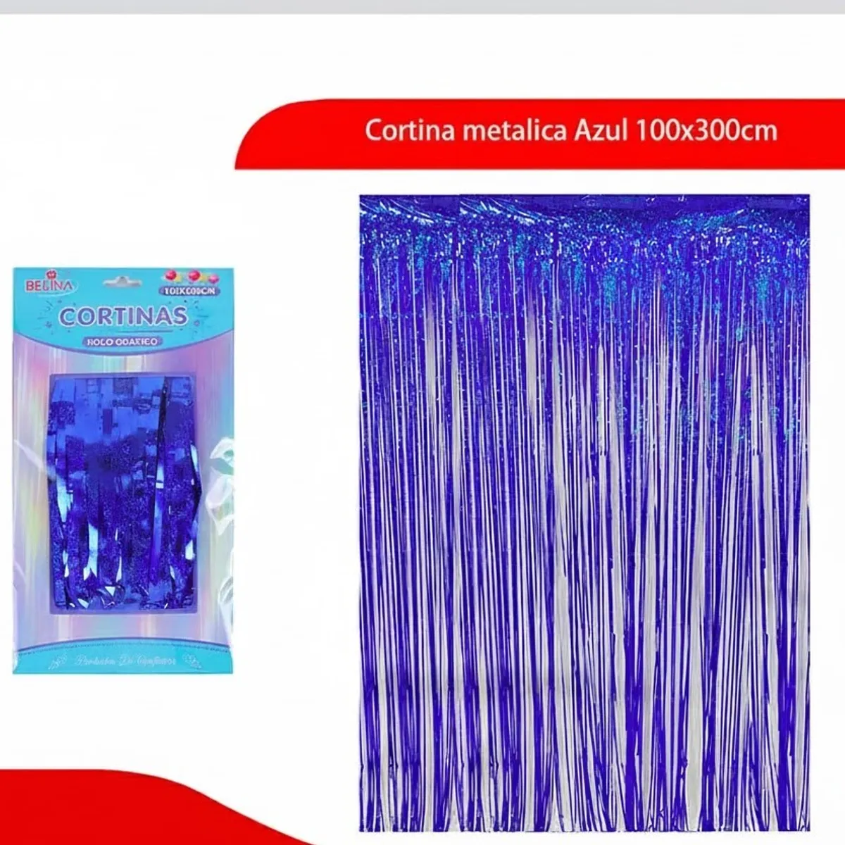 GENERICO - Cortina Metalica Azul 100x300cm