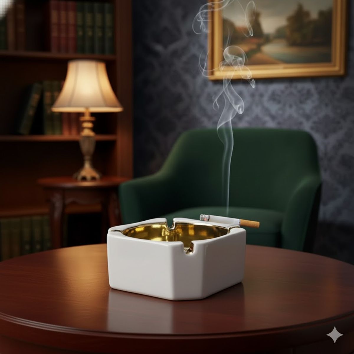 GENERICO - CENICERO DE CERAMICA DECORATIVO ESTILO NORDICO COLOR BLANCO HMY