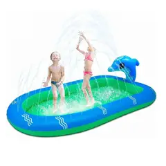 GENERICO - Piscina Inflable 170x110x45cm Dino Delfin Lanza Chorro Agua