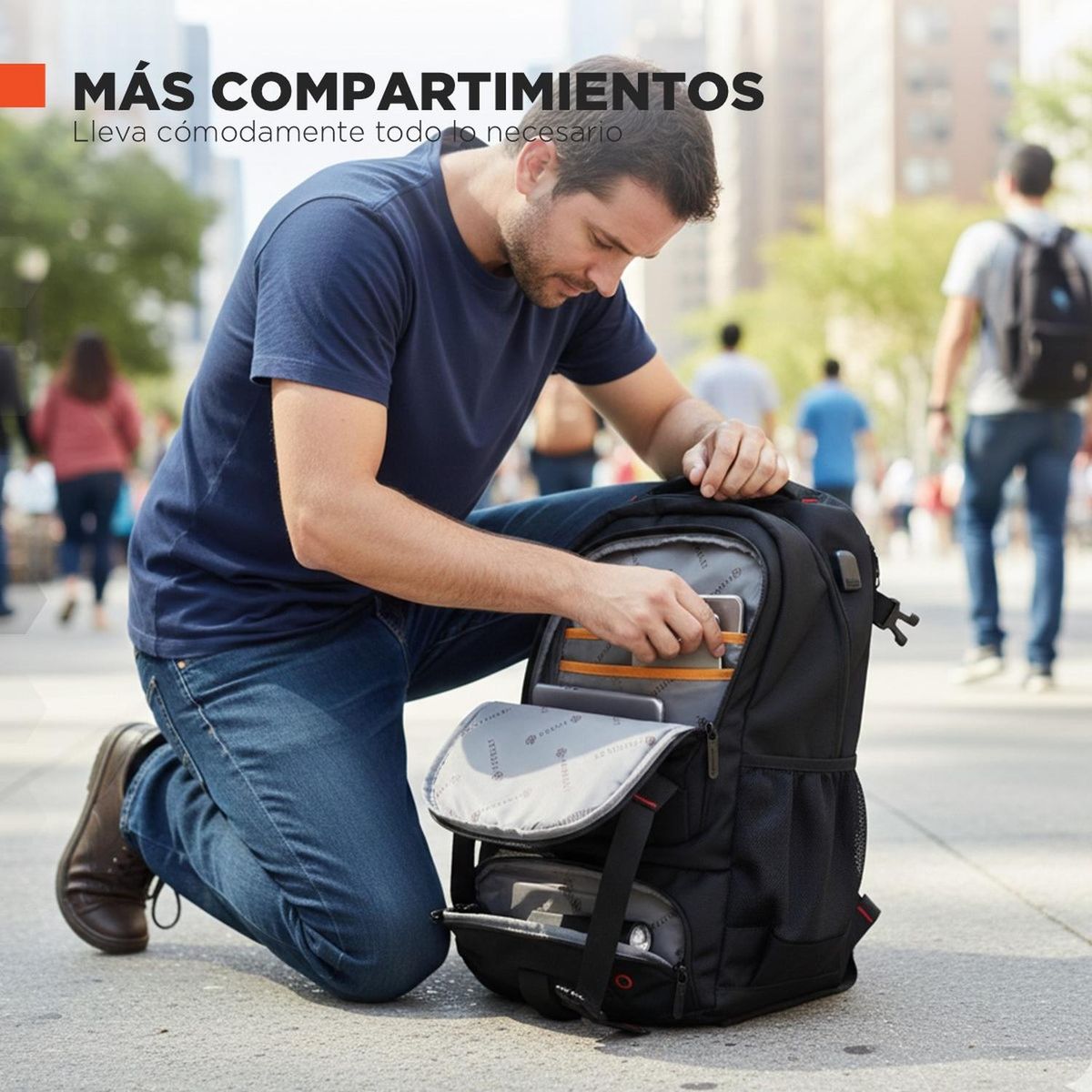 HARDLEY - Mochila para Notebook Impermeable Antirrobo 36 lt Hardley + Usb