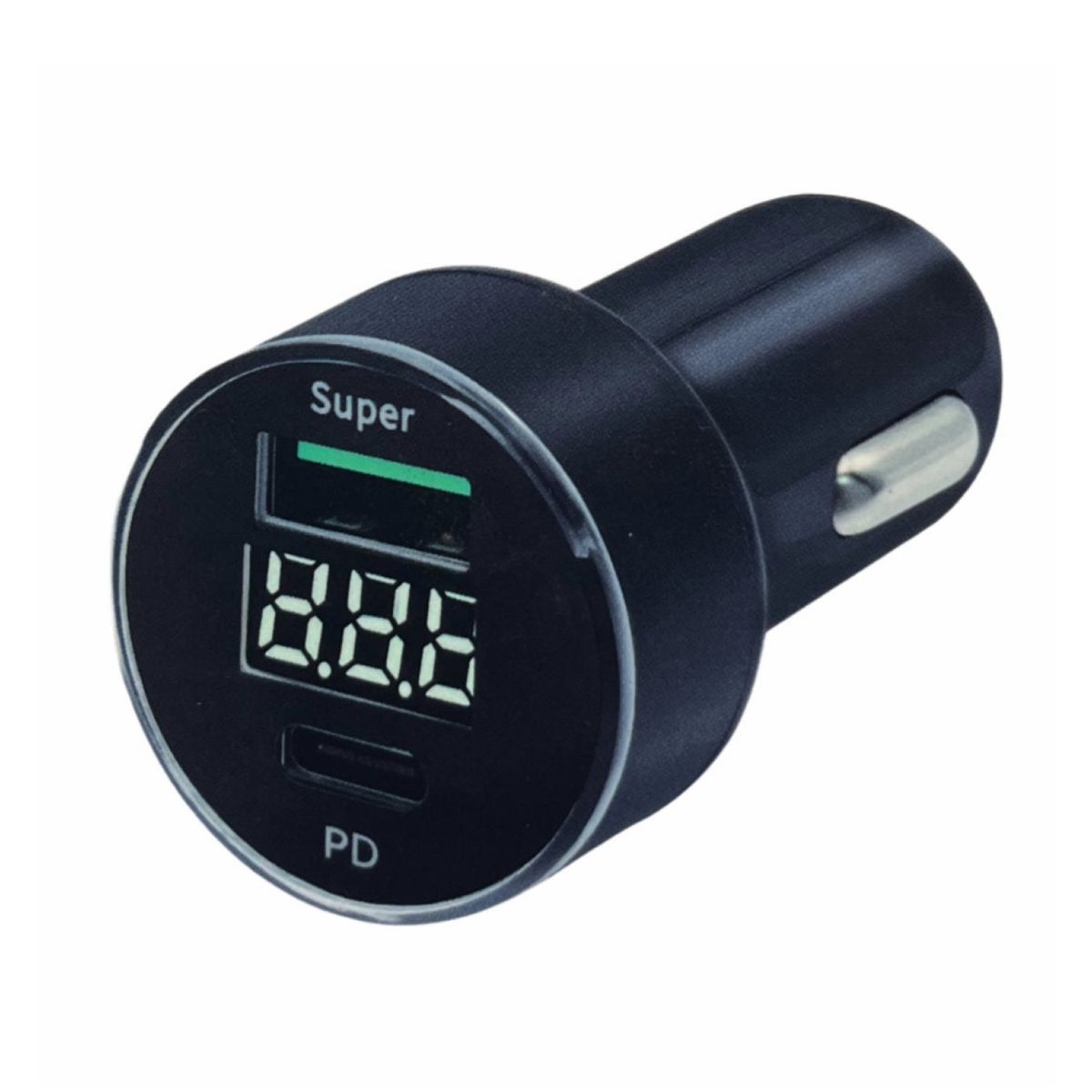 PHILCO - Cargador de Auto USB 3.0 + USB-C Pantalla LED LD49A Philco