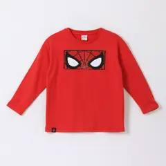 MARVEL - Polera Manga Larga Niño Lentejuelas Spiderman Rojo