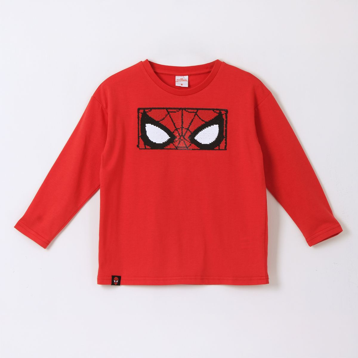 MARVEL - Polera Manga Larga Niño Lentejuelas Spiderman Rojo Marvel