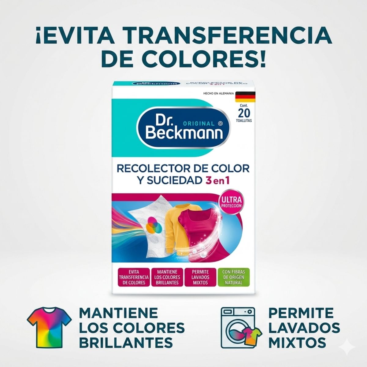 DR BECKMANN - Toallitas Atrapa Color Dr. Beckmann 20 Unidades