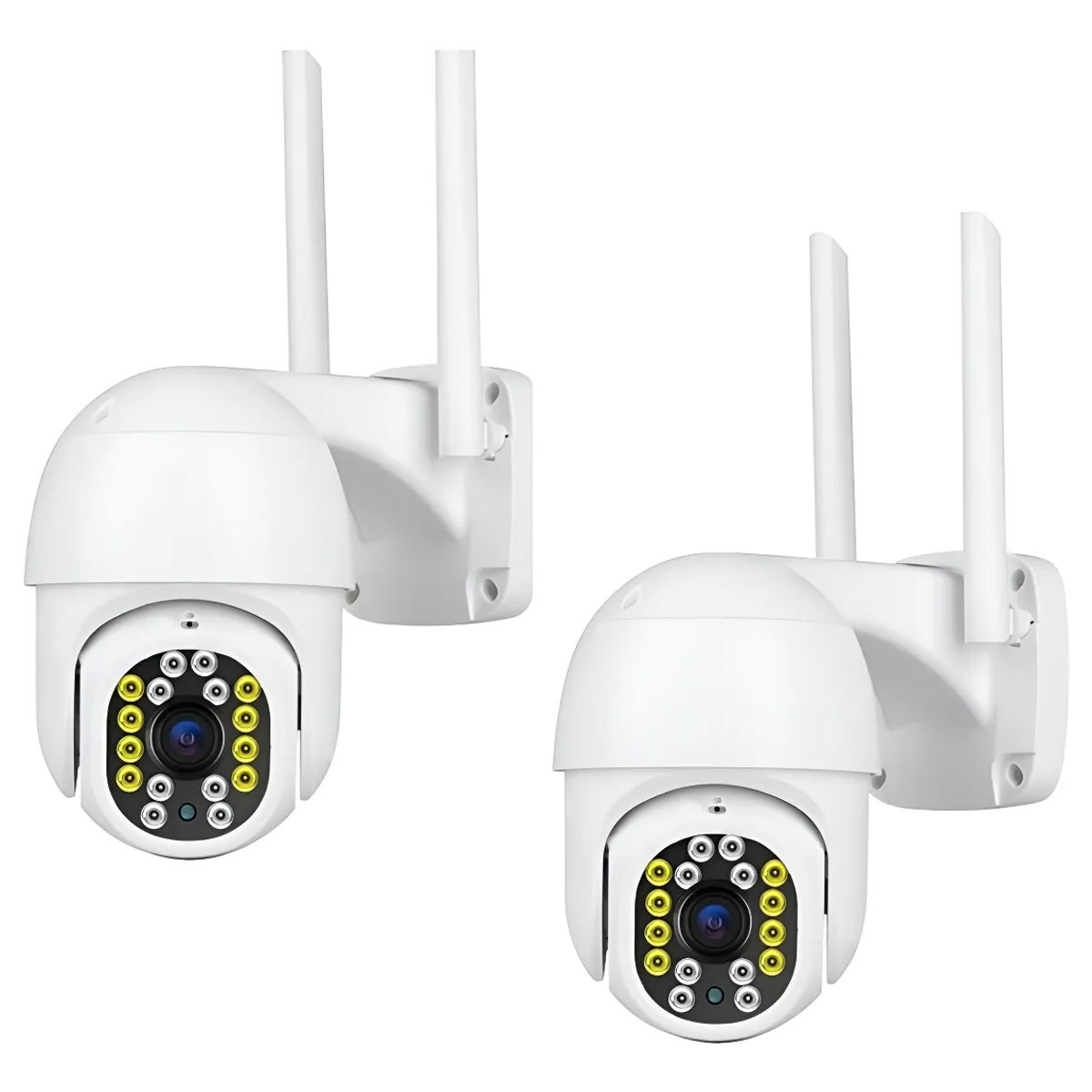 GENERICO - FIGOIMPORT Pack X2 Camara De Seguridad Ip Wifi Exterior 1080p Hd Blancoo