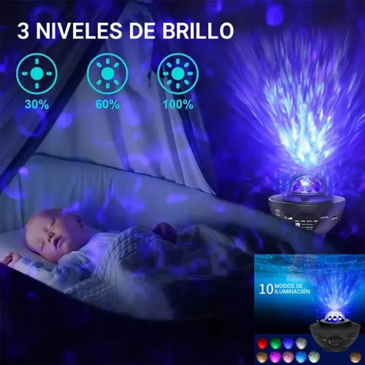 GENERICO - Proyector formas de Estrellas con Música y luz