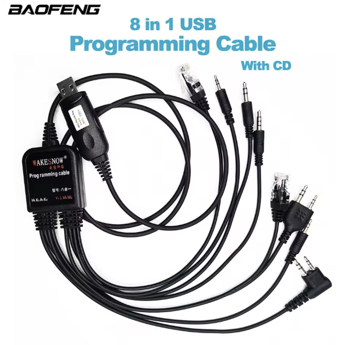 GENERICO - Cable Programación 8 En 1 Radios Kenwood Motorola Baofeng