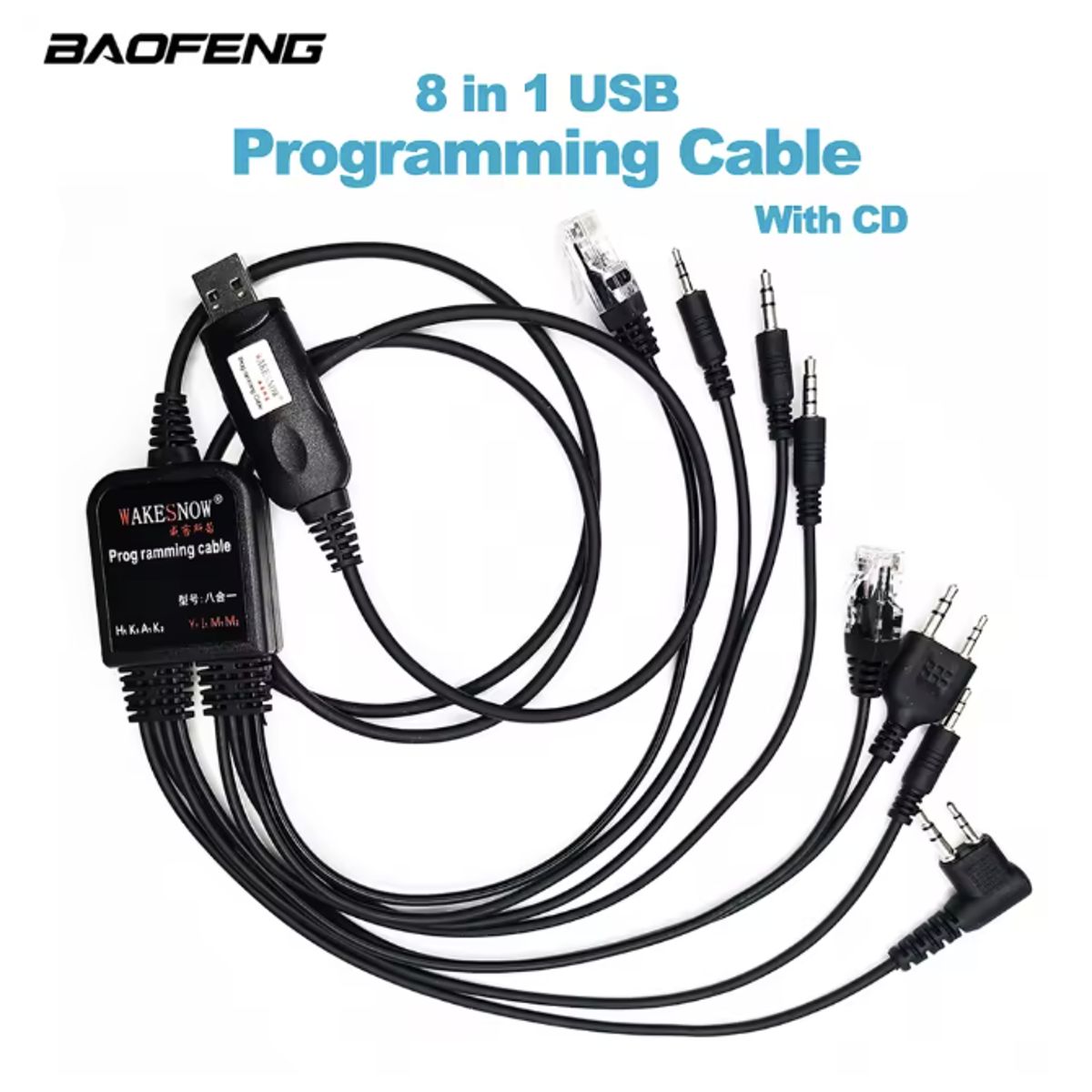 GENERICO - Cable Programación 8 En 1 Radios Kenwood Motorola Baofeng