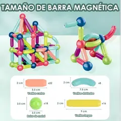 GENERICO - Juguete Didáctico 180 Bloques Construcción Magnética
