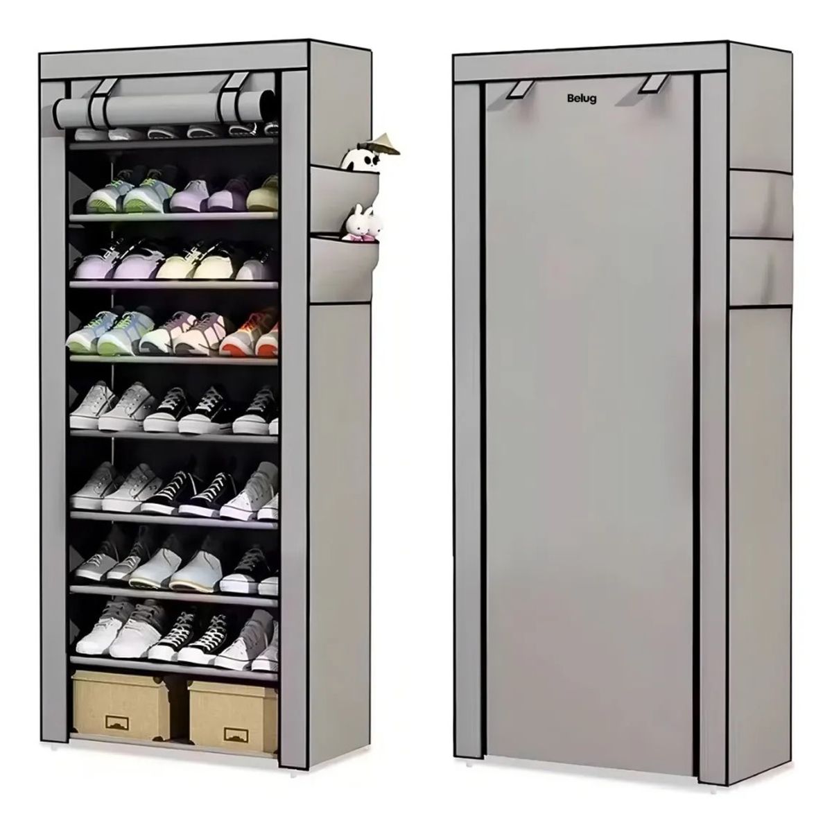 GENERICO - Zapatero Vertical Armario Estante Organizador 10 Niveles Color Gris BELUG