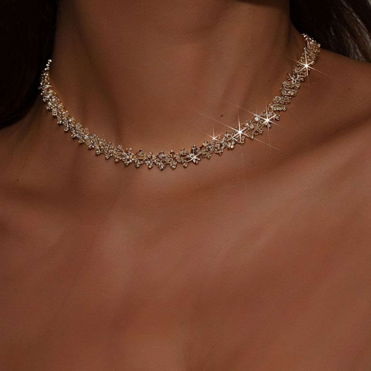 VARIOS - Collar Luxury Sparkle Dorado She Shines