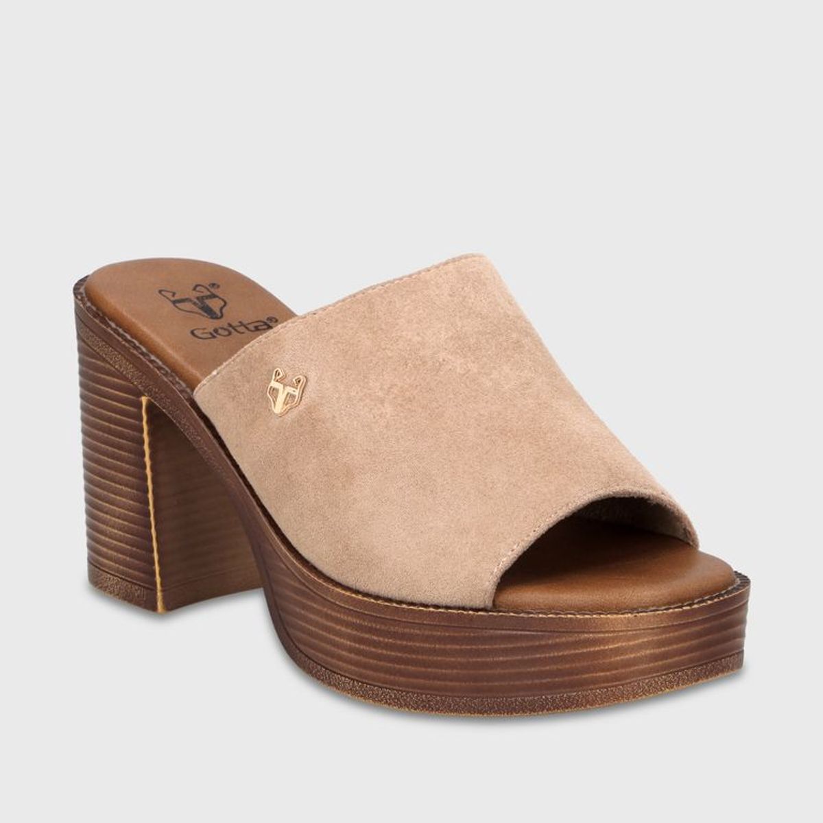 GOTTA - Sandalia Taco Beige Mujer 65920